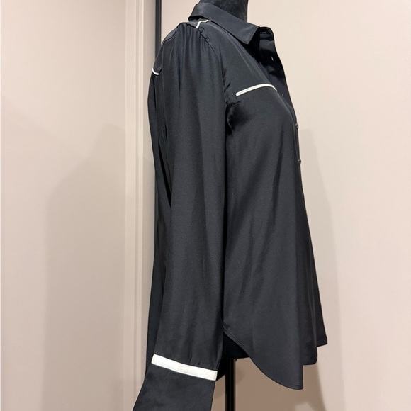 Rag & Bone Black Button Down Shirt with White Accents - Picture 3 of 6